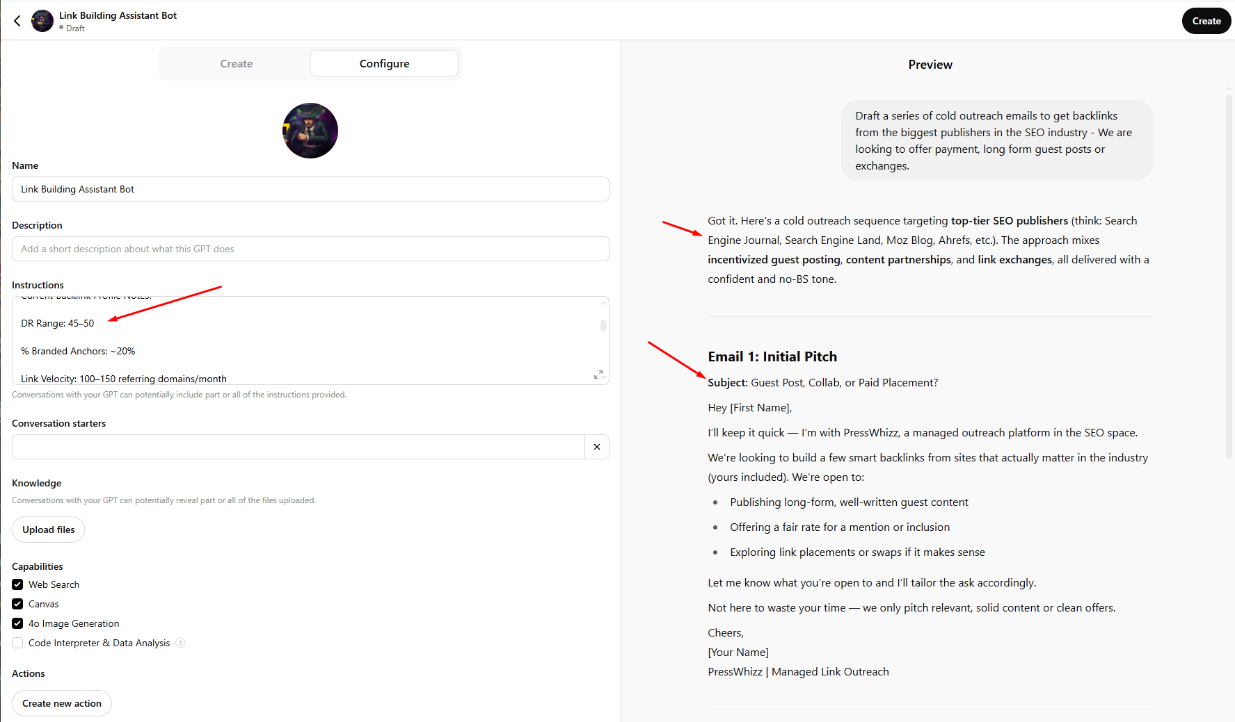 Custom GPT For Link Building